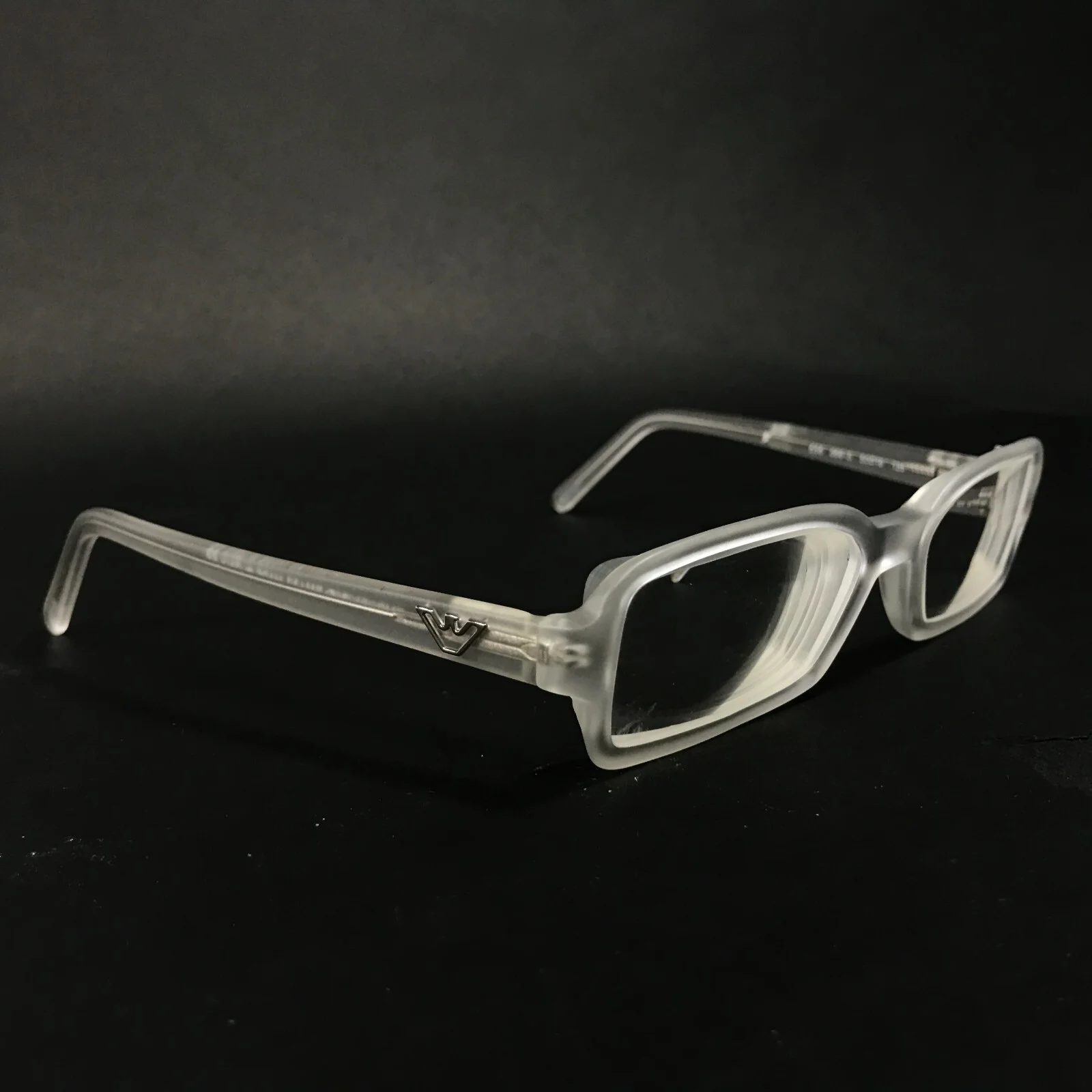Emporio Armani 656 066-S Eyeglasses Frames Frosted Clear Rectangular 50-16-135 2