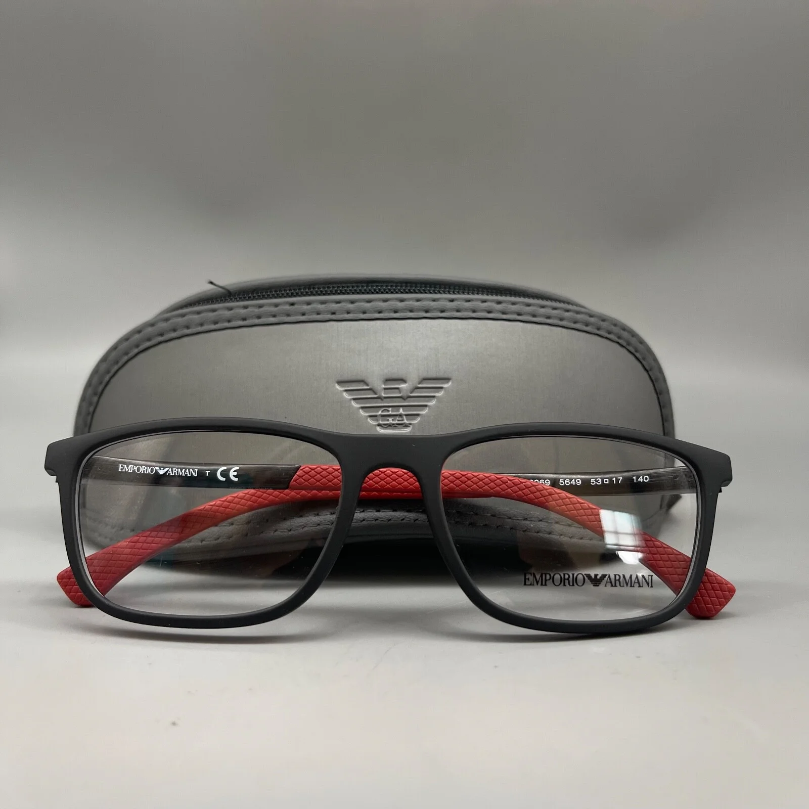 EMPORIO ARMANI EA 3069/5649 Unisex Eyeglasses-53-17-140mm- Black Rubber Original 2