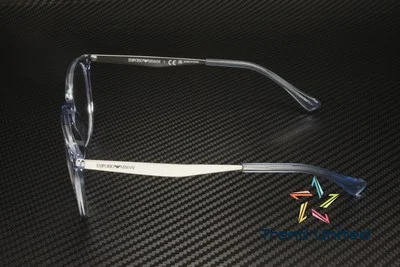EMPORIO ARMANI EA3168 5844 Shiny Transparent Blue Demo Lens 52 Womens Eyeglasses 4