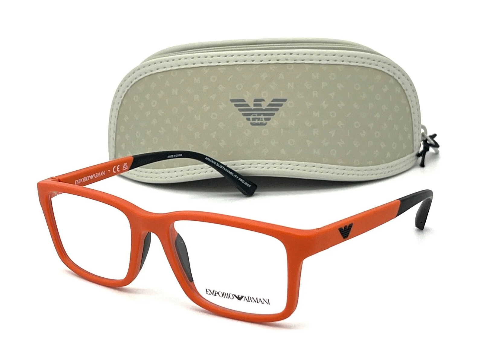 EMPORIO ARMANI EA3203 5932 Matte Orange / Demo Lens 48mm Eyeglasses