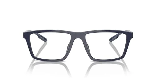 Emporio Armani EA4189U Universal Fit Prescription Eyewear Frames with Two Interchangeable Sun Clip-Ons Sunglasses, Shiny Blue/Clear, 55 mm
