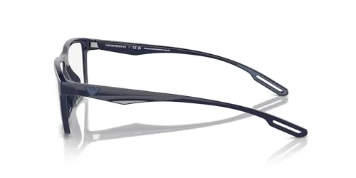 Emporio Armani EA4189U Universal Fit Prescription Eyewear Frames with Two Interchangeable Sun Clip-Ons Sunglasses, Shiny Blue/Clear, 55 mm 3