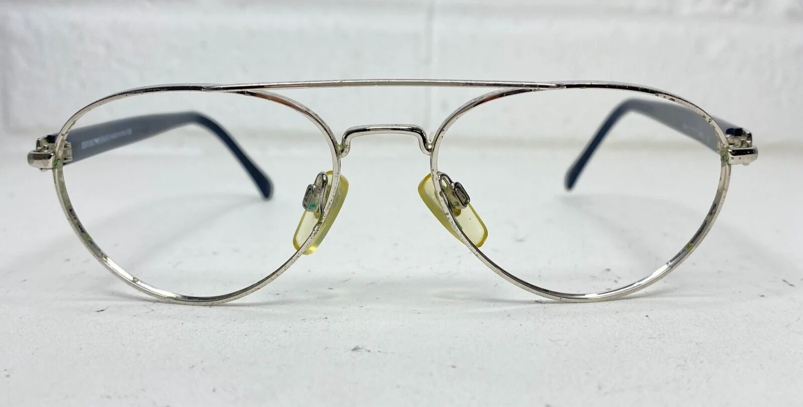 Emporio Armani Eyeglasses Frames Blue Silver Aviator 092-s 707 54-17 Small 18296 1