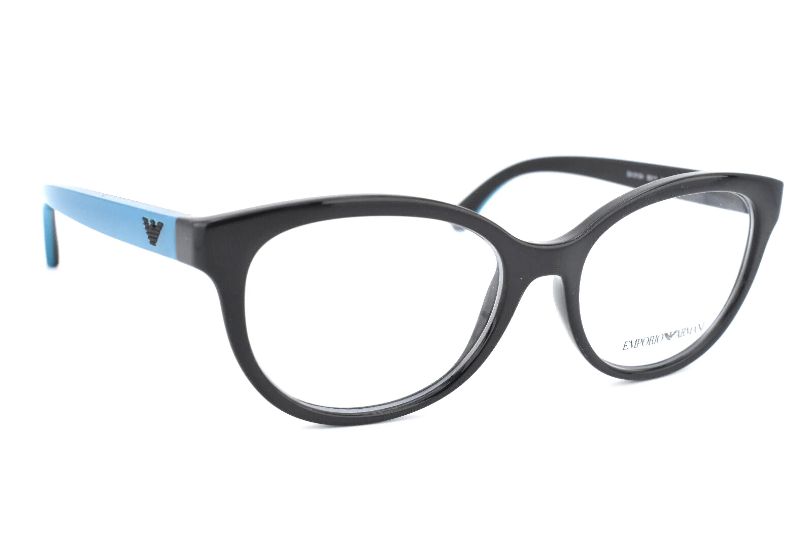 Emporio Armani Eyeglasses Frames EA 3104 5017 Black Blue Thick Rim 52-17-140