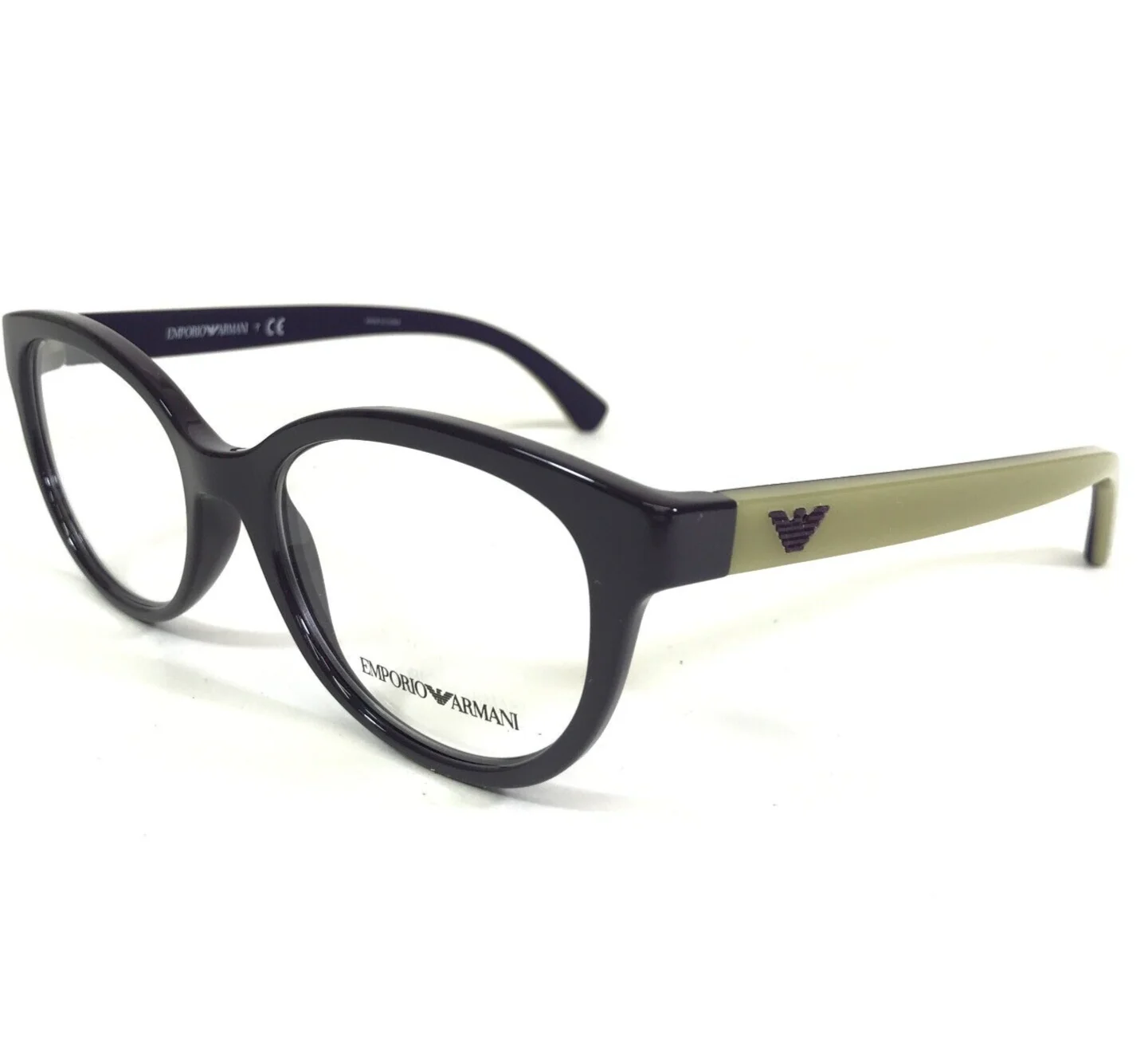 Emporio Armani Eyeglasses Frames EA 3104 5560 Olive Green Purple Round 52-17-140