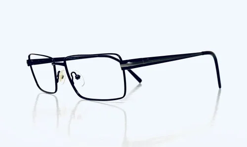 Emporium Black Titanium Metal Rim Rectangular Glasses Wayne C2 56 17 145