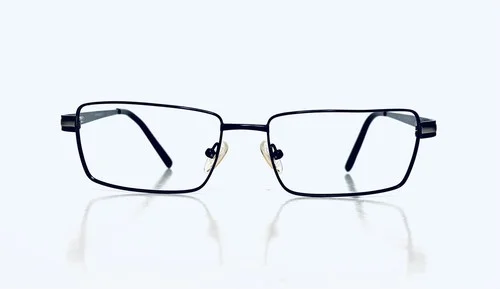 Emporium Black Titanium Metal Rim Rectangular Glasses Wayne C2 56 17 145 2