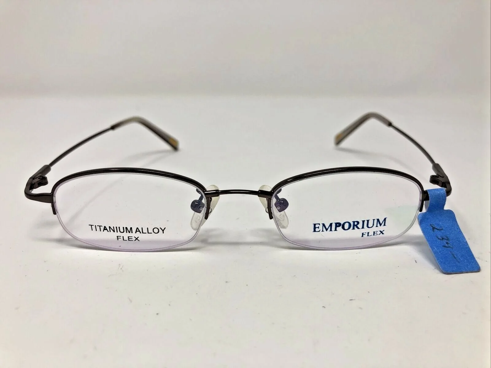 Emporium Flex Eyeglasses Frame DU 30 BRONZE 45-19-135 Brown Half Rim I378