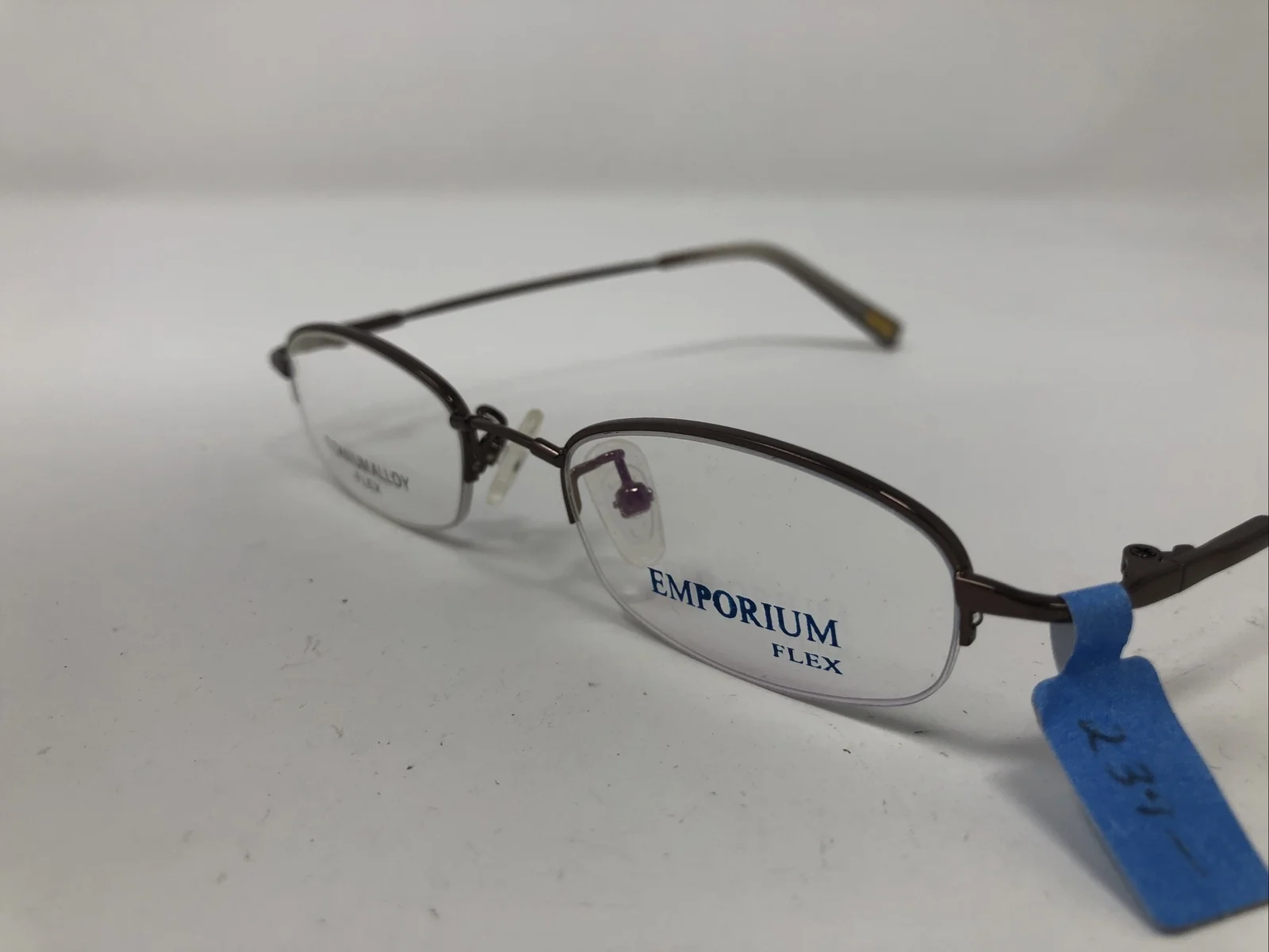 Emporium Flex Eyeglasses Frame DU 30 BRONZE 45-19-135 Brown Half Rim I378 2