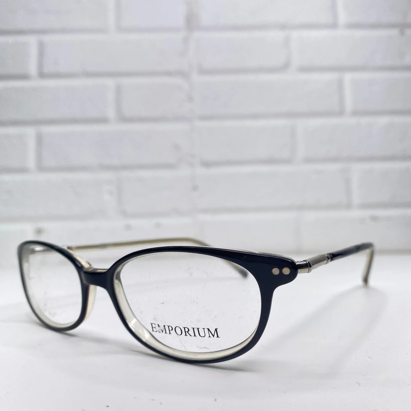 Emporium Flex Eyeglasses Frame Ohio Black Crystal 49-16-140 23013 2