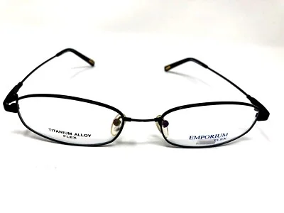 Emporium Flex Eyeglasses Frame Titanium Italy 11 52-20-140 Black :186