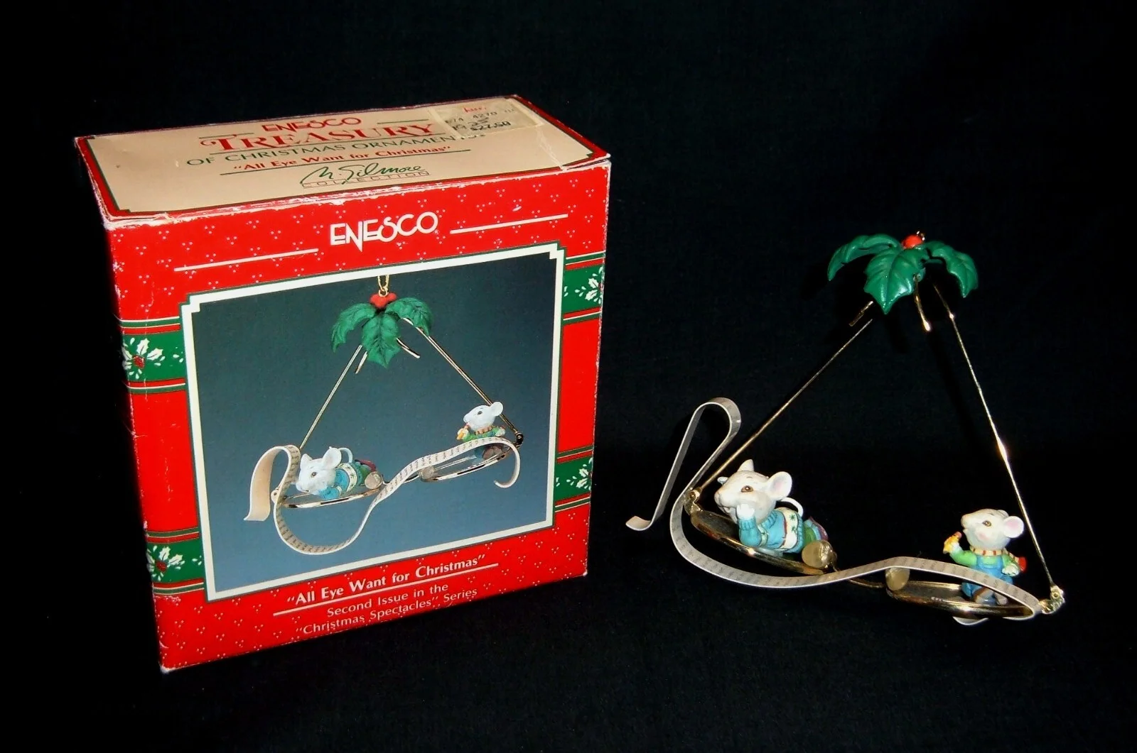 Enesco ALL EYE WANT FOR CHRISTMAS Ornament #2 In Spectacle Series NIB VTG 573647
