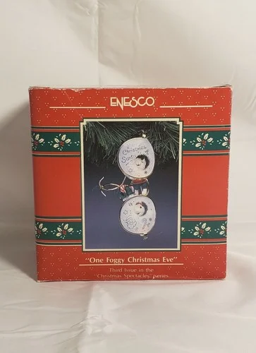 Enesco One Foggy Christmas Eve Christmas Spectacles Ornament 1991 Original Box