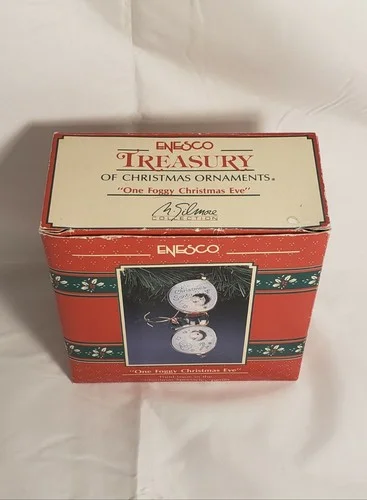 Enesco One Foggy Christmas Eve Christmas Spectacles Ornament 1991 Original Box 2
