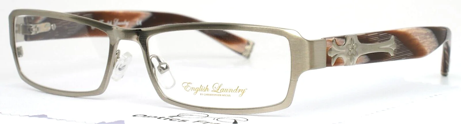 ENGLISH LAUNDRY Liam Sterling Steel Mens Rectangle Full Rim Eyeglasses 55-16-135