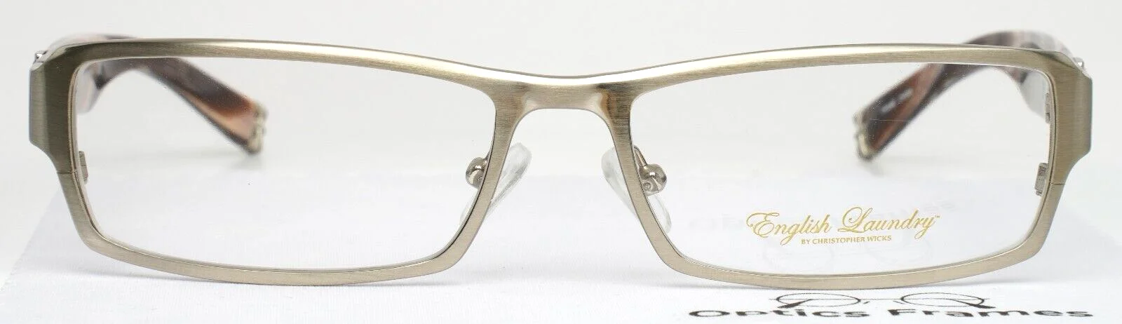 ENGLISH LAUNDRY Liam Sterling Steel Mens Rectangle Full Rim Eyeglasses 55-16-135 2