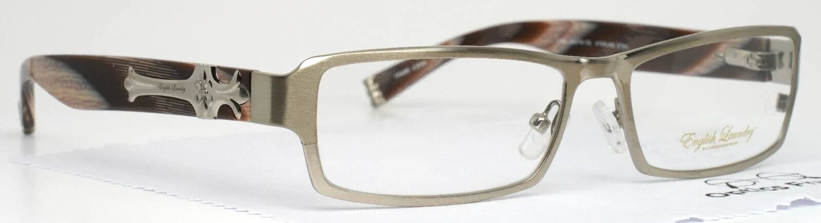 ENGLISH LAUNDRY Liam Sterling Steel Mens Rectangle Full Rim Eyeglasses 55-16-135 3