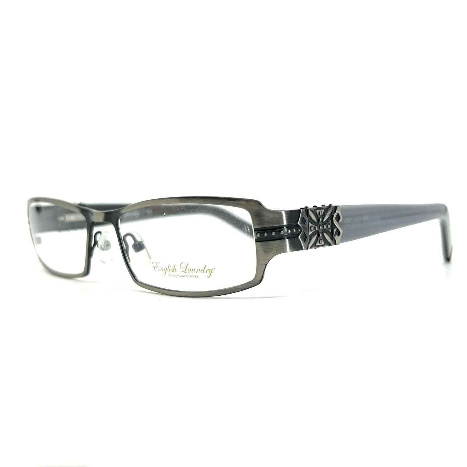 English Laundry WILSON STERLING STEEL Eyeglasses Frames Silver 55-17-140