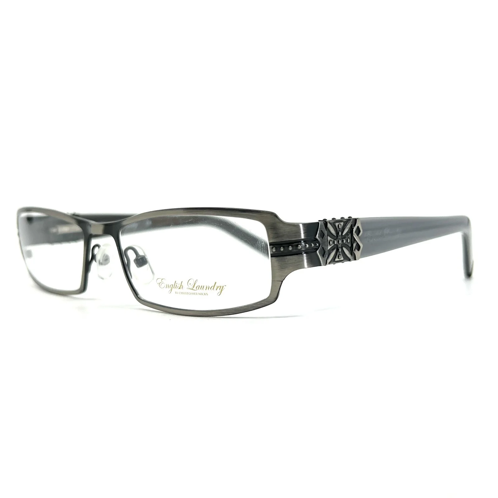 English Laundry WILSON STERLING STEEL Eyeglasses Frames Silver 55-17-140 2