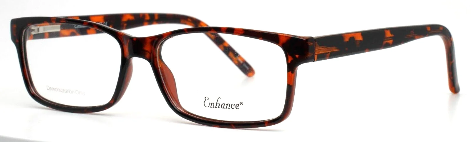ENHANCE 3907 Tortoise Mens Rectangle Full Rim Eyeglasses 53-17-145 B:33
