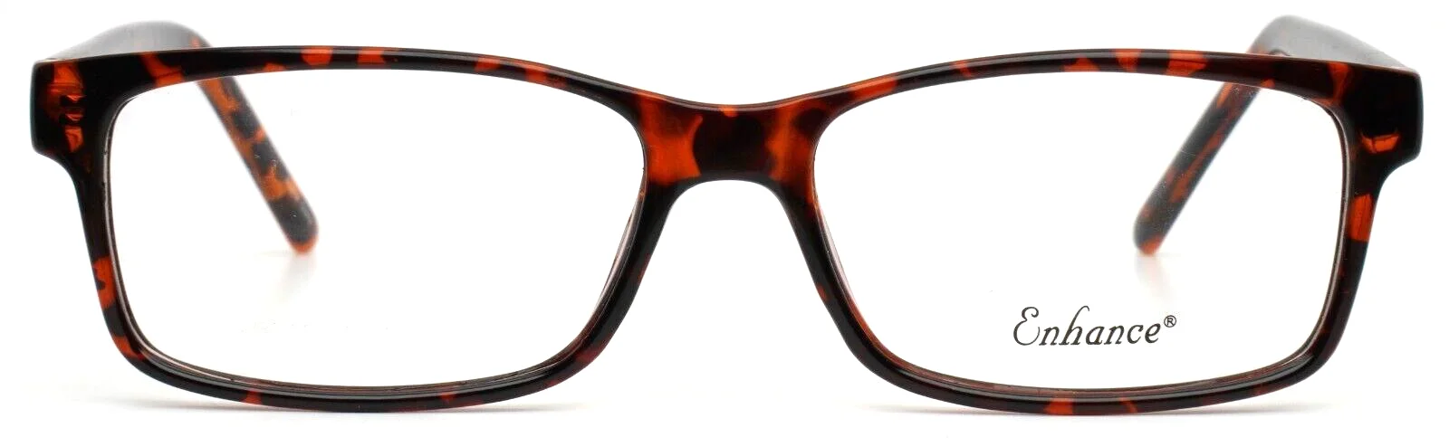 ENHANCE 3907 Tortoise Mens Rectangle Full Rim Eyeglasses 53-17-145 B:33 2