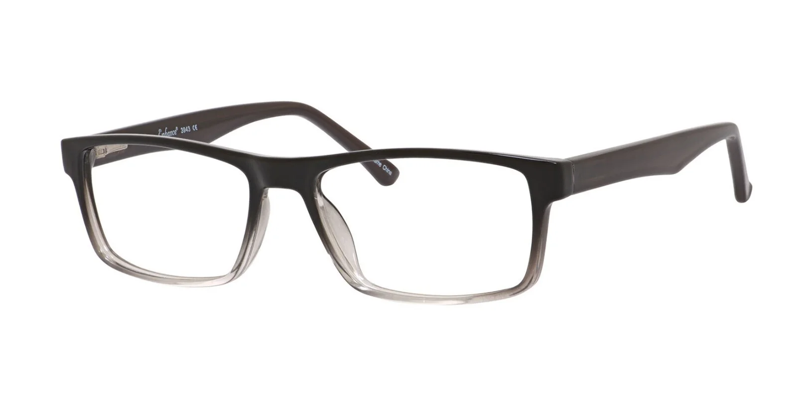 Enhance 3943 Eyeglasses Glasses Frame 56-17-145 Black Fade, Brown