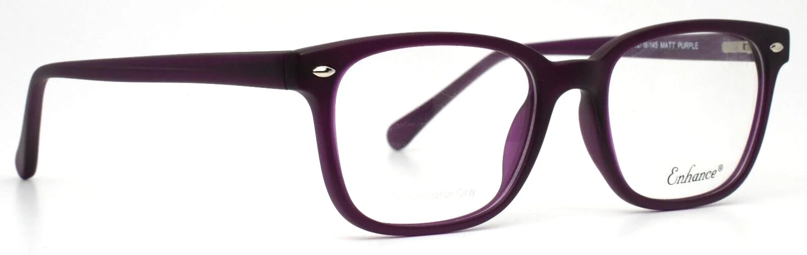 ENHANCE 3997 Matte Purple Womens Square Full Rim Eyeglasses 52-19-145 B:39 3