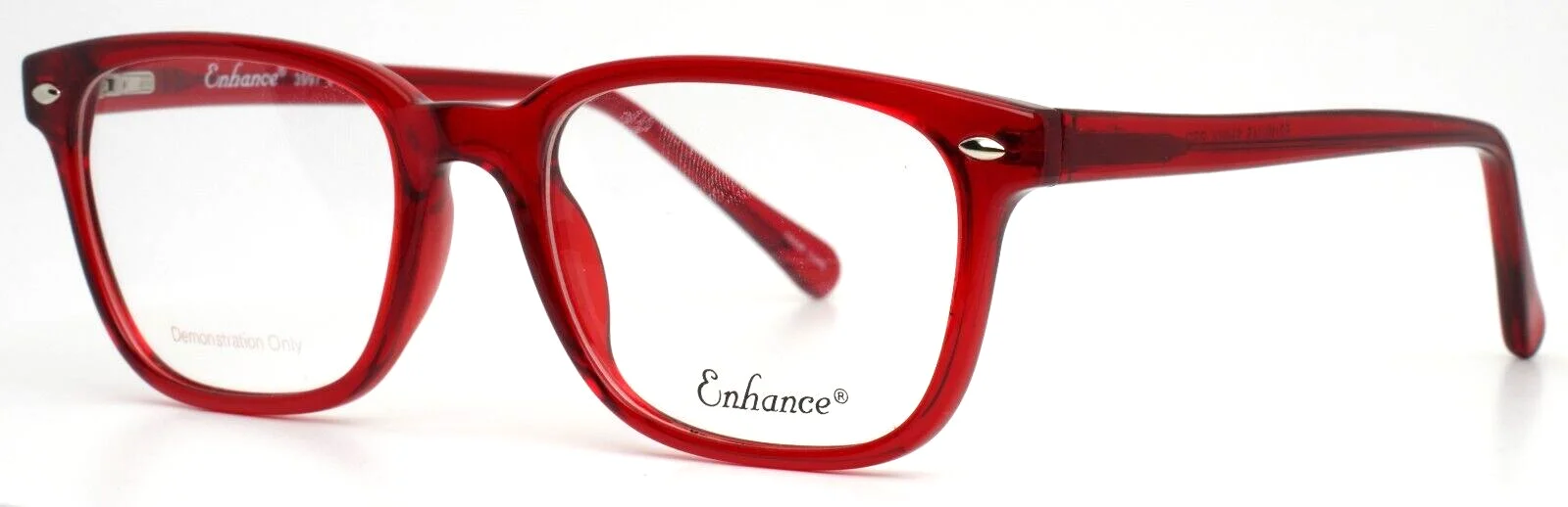 ENHANCE 3997 Shiny Red Womens Rectangle Full Rim Eyeglasses 52-19-145 B:39