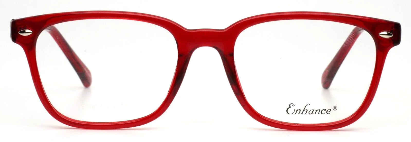 ENHANCE 3997 Shiny Red Womens Rectangle Full Rim Eyeglasses 52-19-145 B:39 2