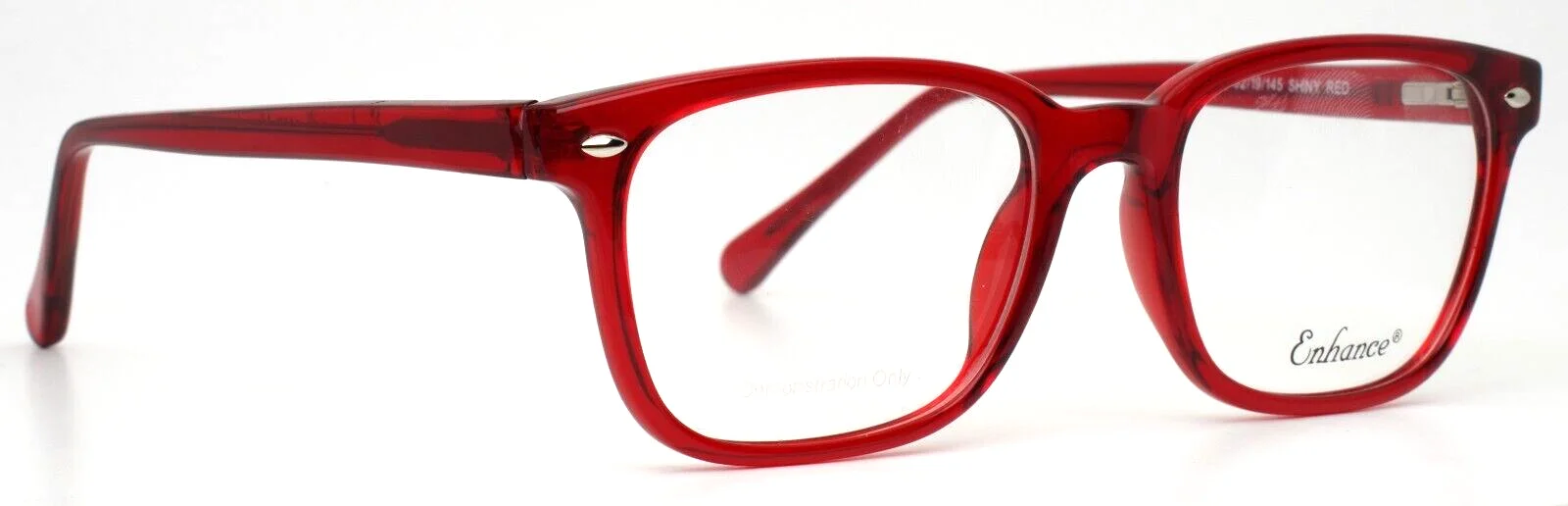 ENHANCE 3997 Shiny Red Womens Rectangle Full Rim Eyeglasses 52-19-145 B:39 3