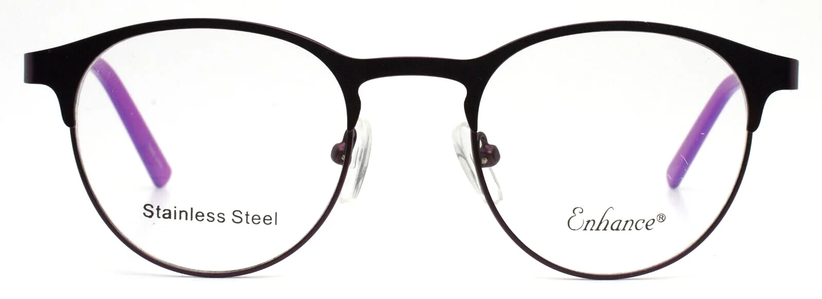 ENHANCE 4093 Purple Womens Round Full Rim Eyeglasses 46-21-135 B:41 2