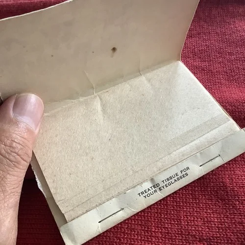 ephemera Christmas ad Fargo North Dakota opticians tissue for eyeglasses 3