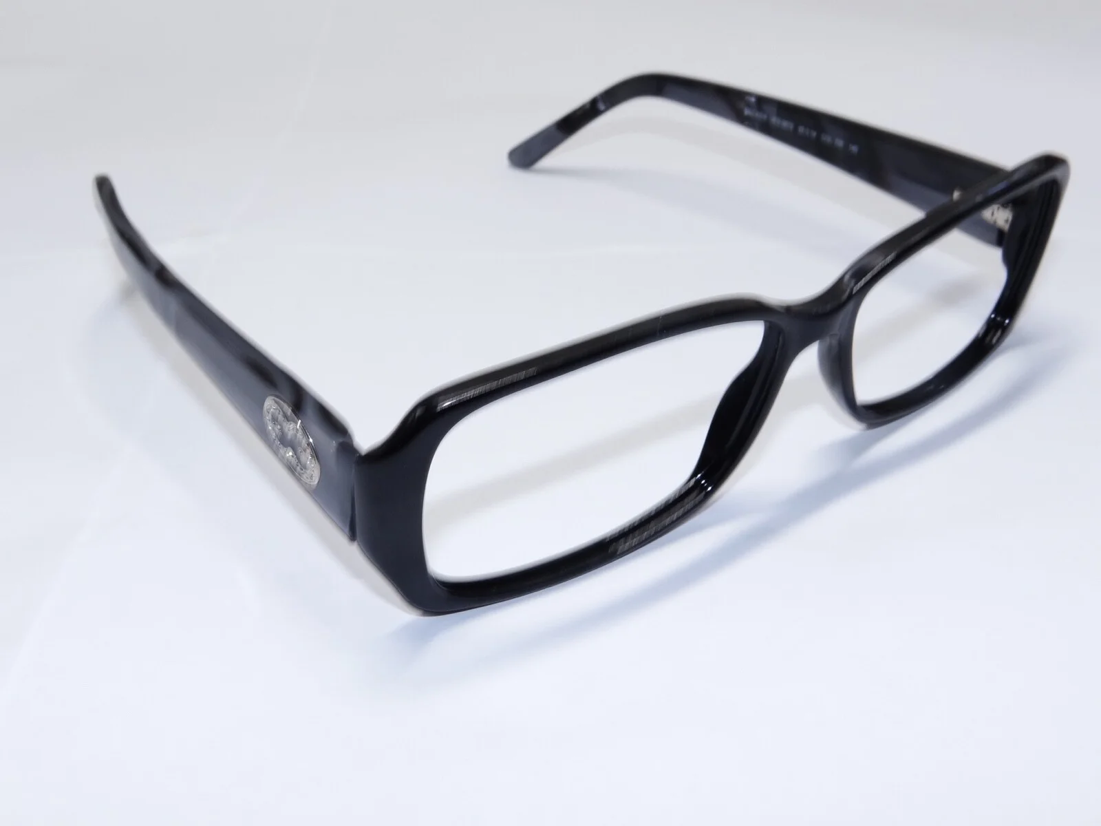 Escada Black Mother of Pearl Crystal Logo Frames Black Gray 55-14-140 VES087S 3