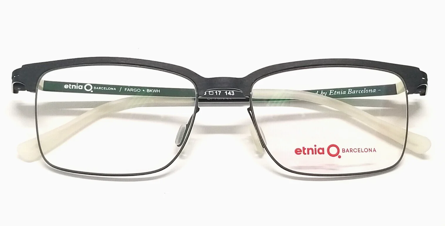 ETNIA BARCELONA EYEGLASSES FRAME MEN FARGO BKWH 53-17-143 LIGHTWEIGHT 4