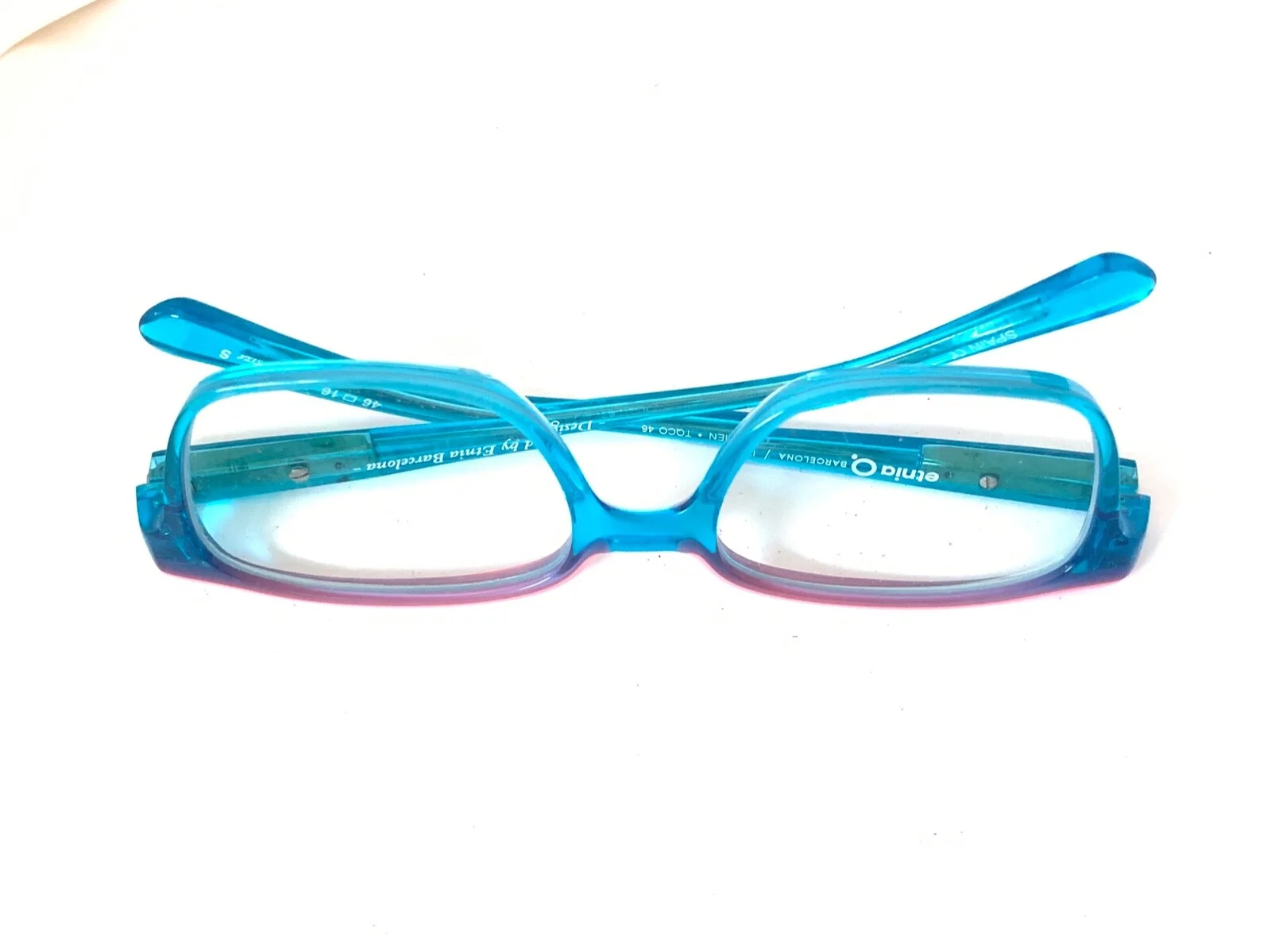 Etnia Barcelona Eyeglasses Frame Neon Pink Blue 46-16-125 Eyeglass Frames 2