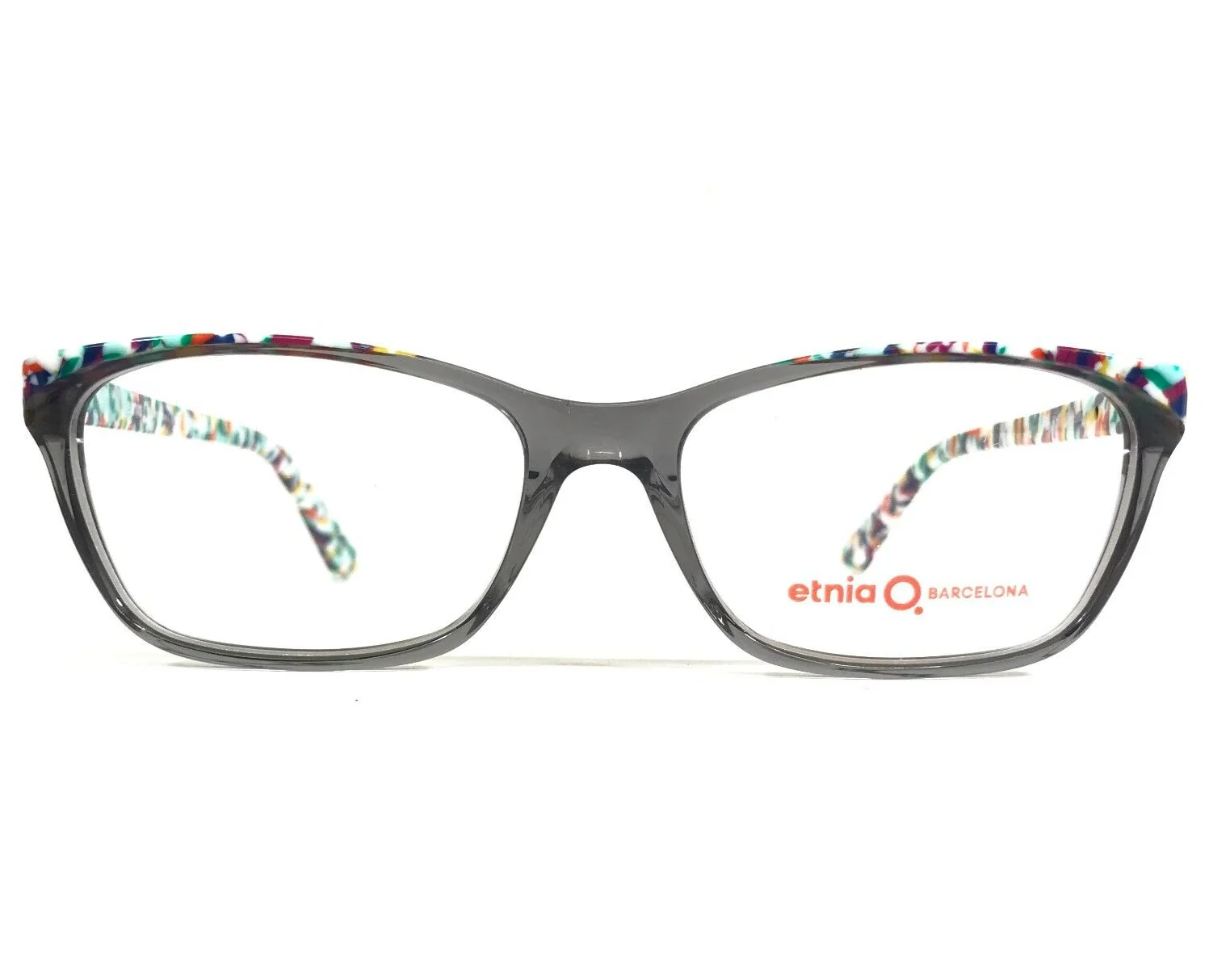 Etnia Eyeglasses Frames NIMES 15 GYGR Clear Gray Rainbow Confetti 52-16-135 2
