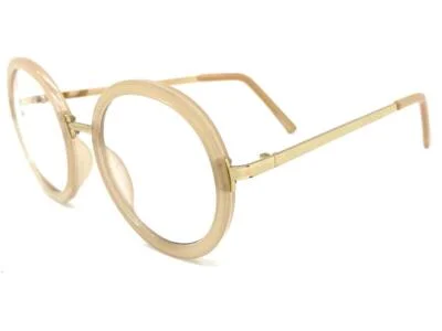 Exaggerated Classic Vintage Retro Style Clear Lens EYE GLASSES Round Beige Frame 4