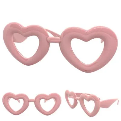 Exaggerated Retro Clear Lens EYE GLASSES Large Big Thick Pink Heart Shape Frame