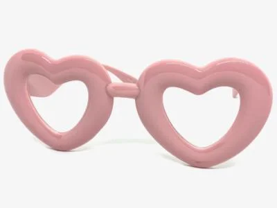 Exaggerated Retro Clear Lens EYE GLASSES Large Big Thick Pink Heart Shape Frame 2