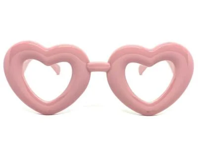 Exaggerated Retro Clear Lens EYE GLASSES Large Big Thick Pink Heart Shape Frame 3