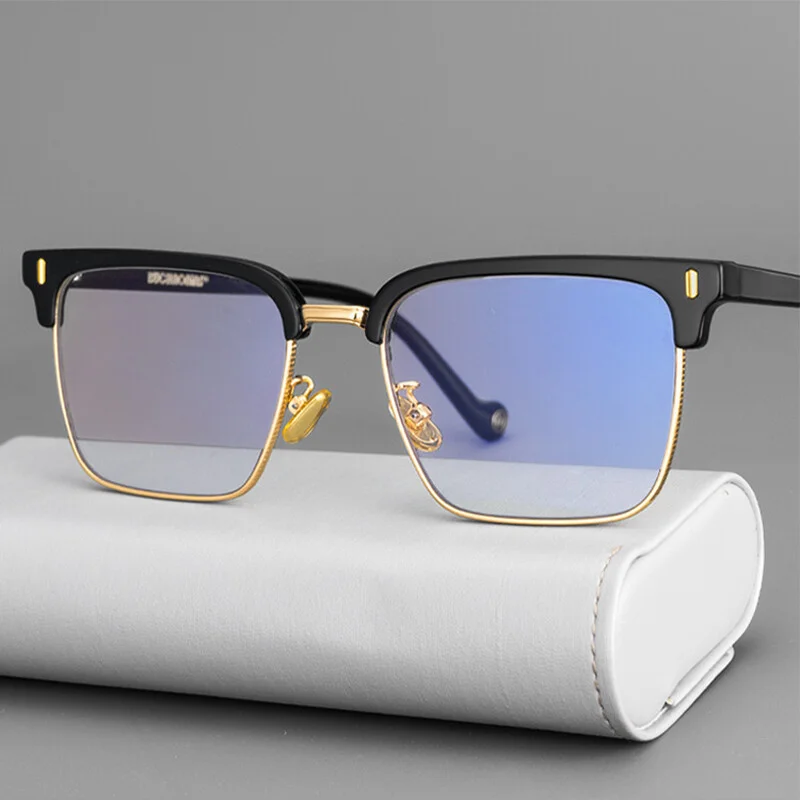 Extra Wide Browline Glasses for Big Face Head Men Extended Fit Acetate Frames 4
