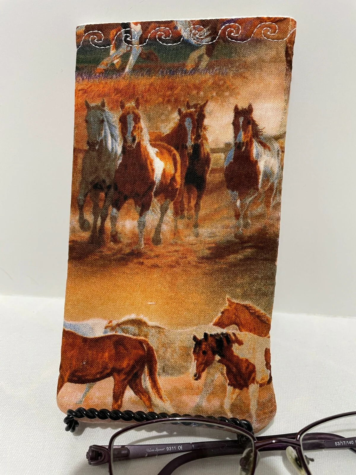 Eye Glass case holder EQUESTRIAN HORSES SUNGLASSES CARRIER HANDMADE 4