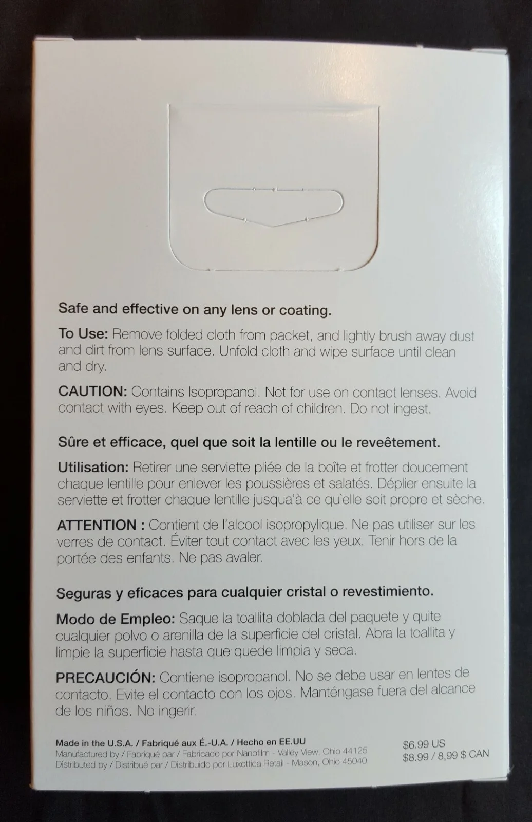 EYE GLASS LENS CLEANER - 30 Cleaning Wipes, screen, camera, phone, CD, DVD, sun 3