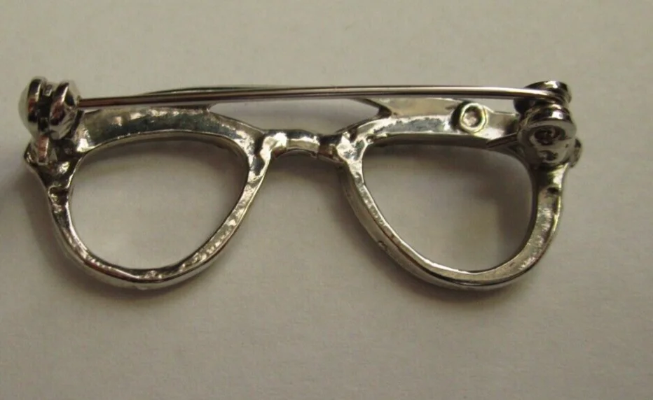 EYE GLASS RHINESTONE PIN BROOCH 2