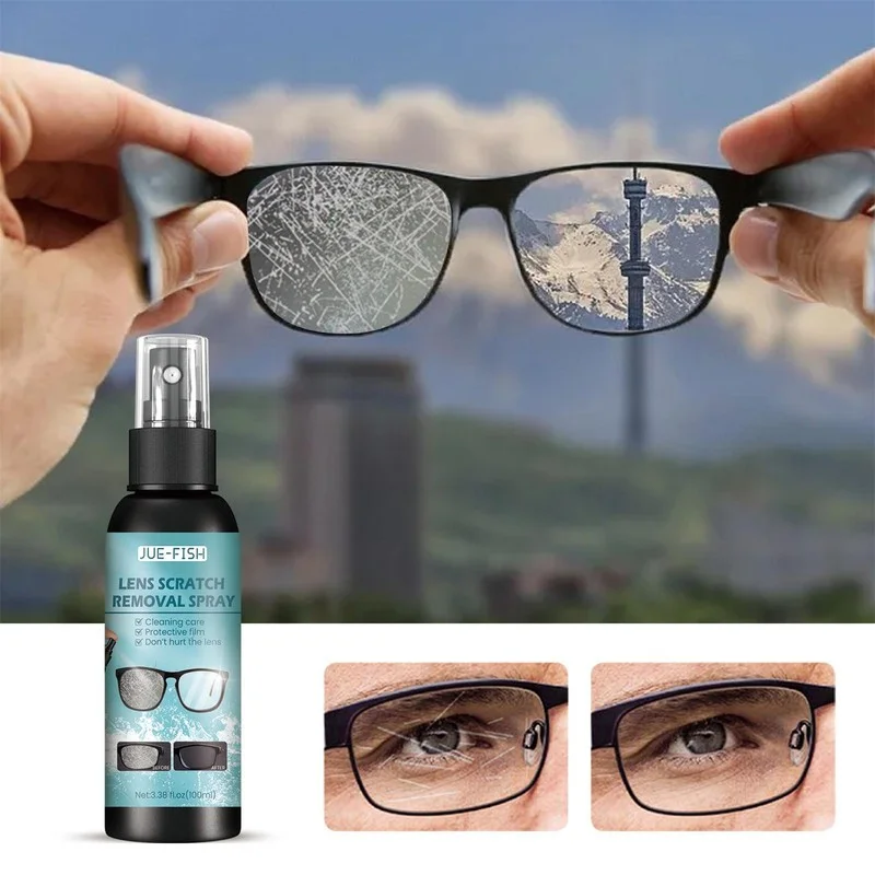Eye Glasses Lens Cleaner 100ml Eyeglass Lens Scratch Removal Spray Repair Spray