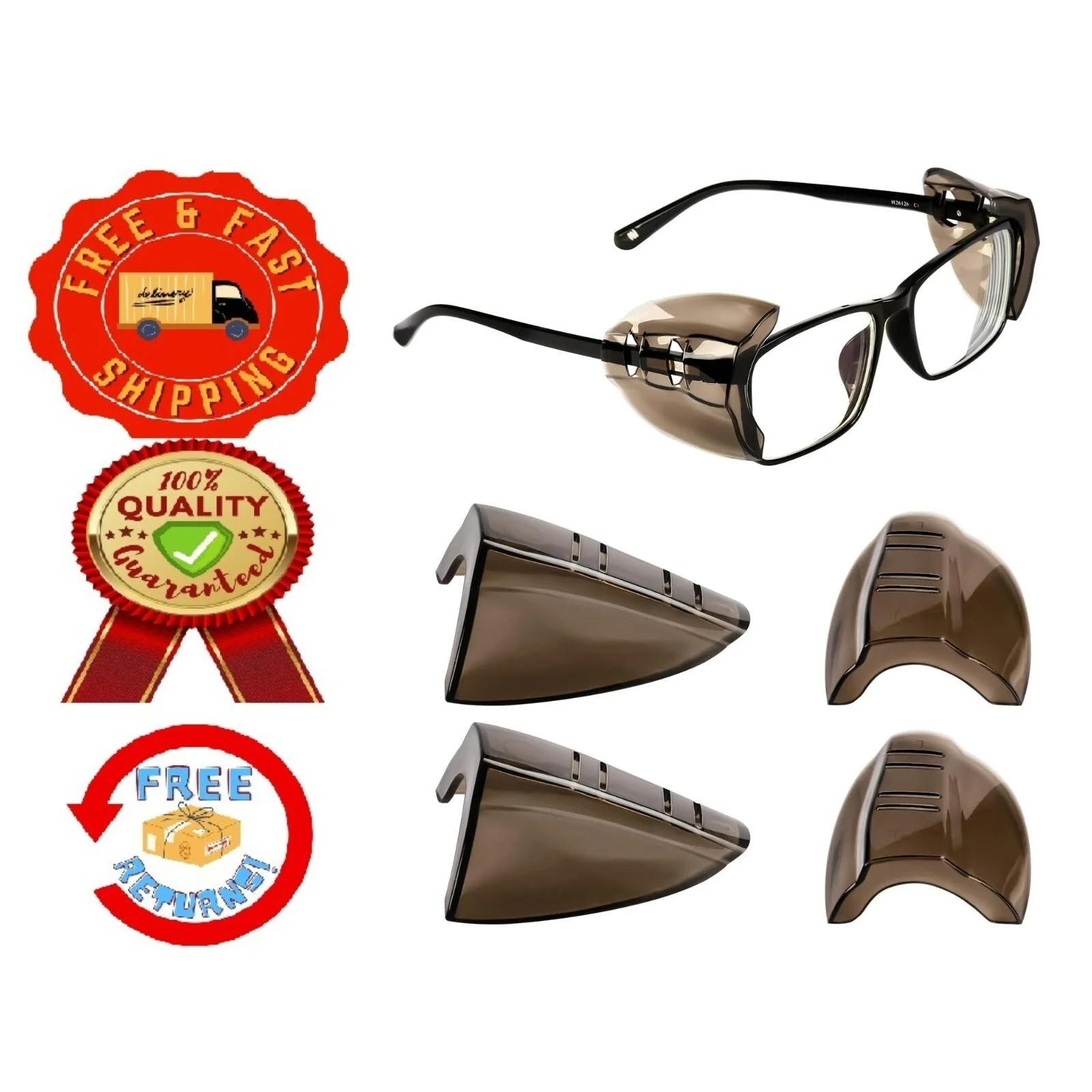 Eye Glasses Side Shields For Prescription Eyeglasses Flexible Safety Slip On New