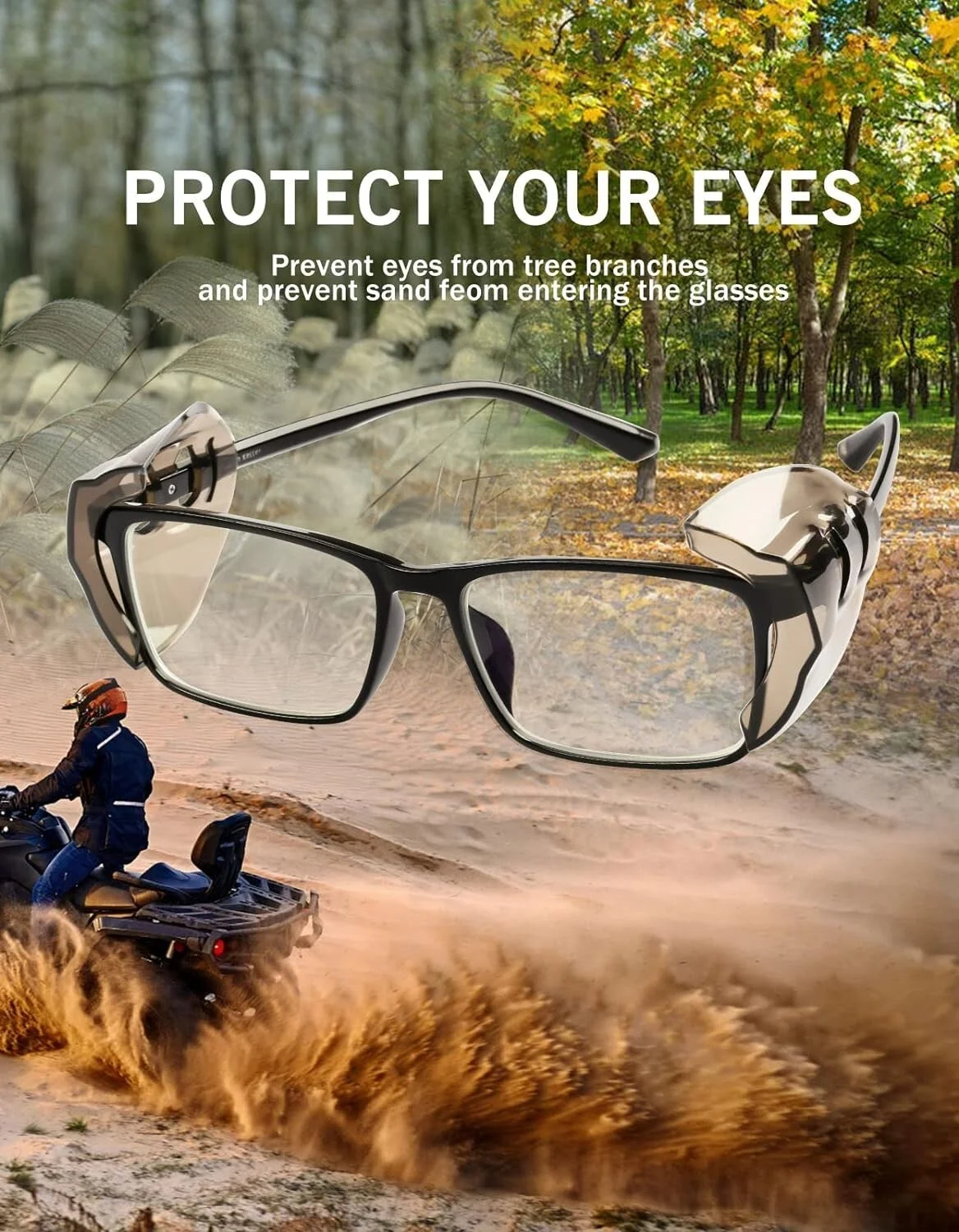 Eye Glasses Side Shields For Prescription Eyeglasses Flexible Safety Slip On New 3