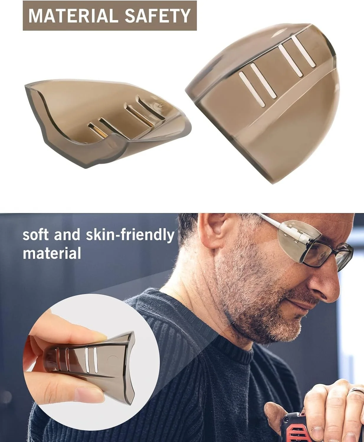 Eye Glasses Side Shields For Prescription Eyeglasses Flexible Safety Slip On New 4