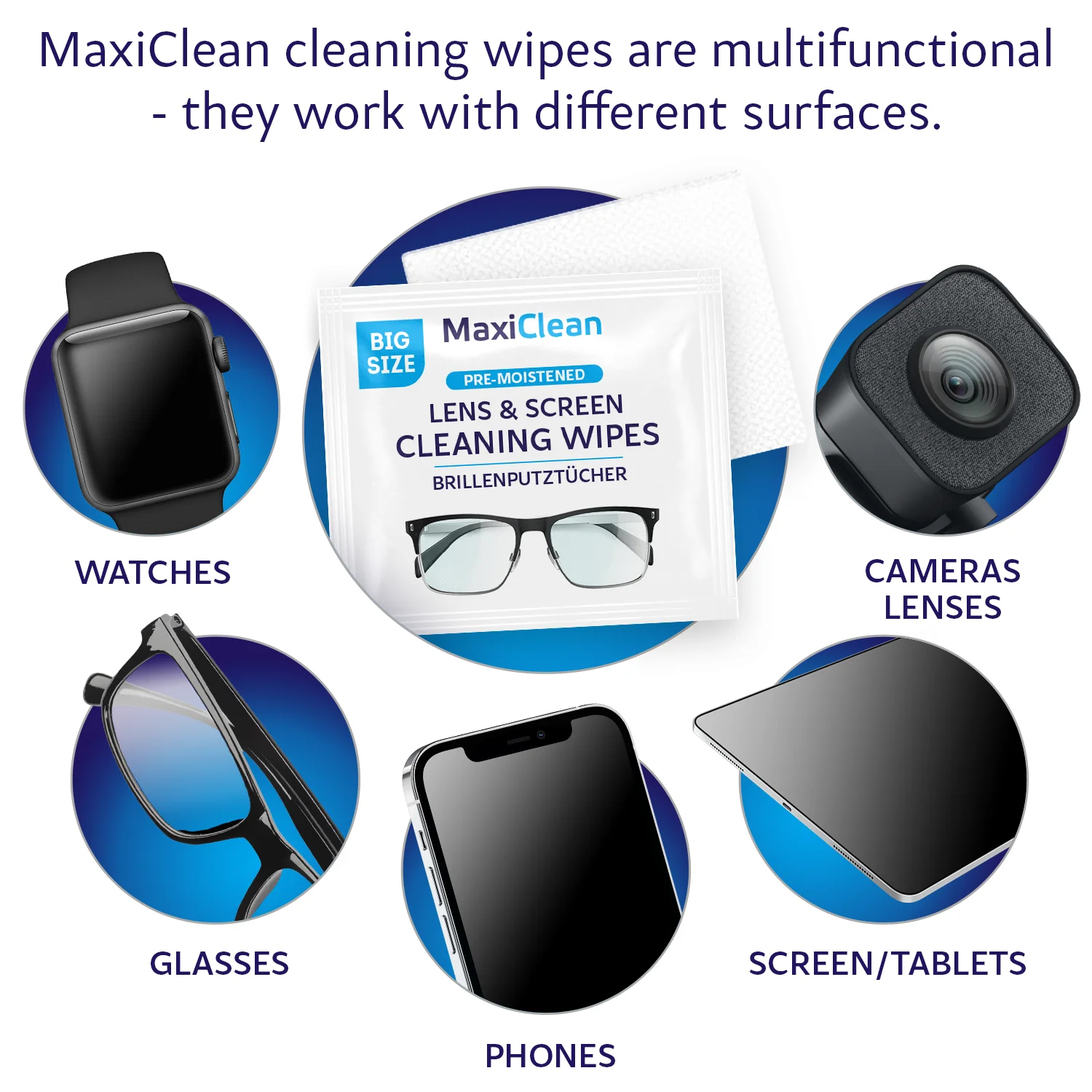 Eye Glasses Wipes Lens Cleaner 600 Individually Wrapped for Phone Camera Screen 2