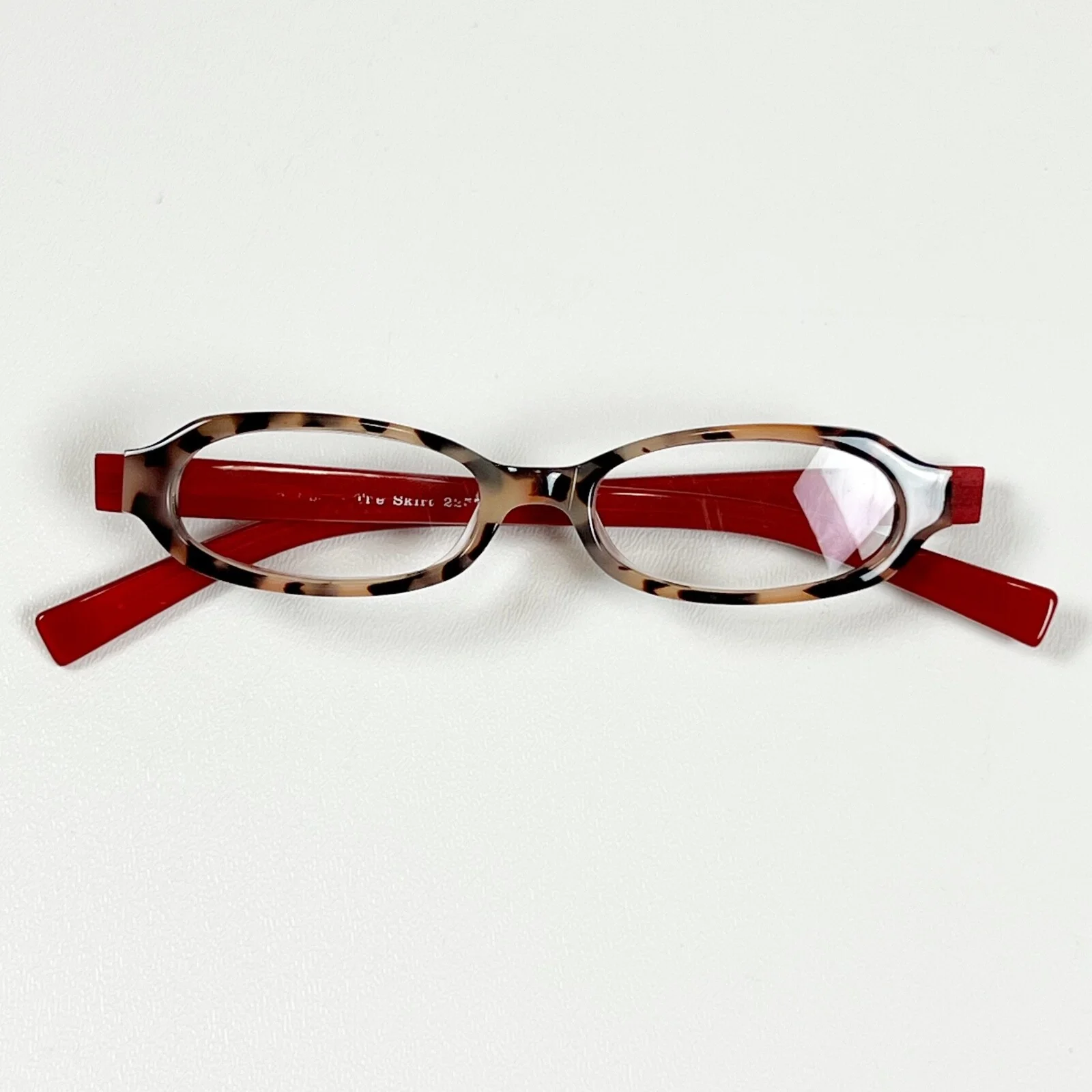 Eyebobs The Skirt 2257 Eyeglasses Frame Brown Tortoise & Red Arm Statement
